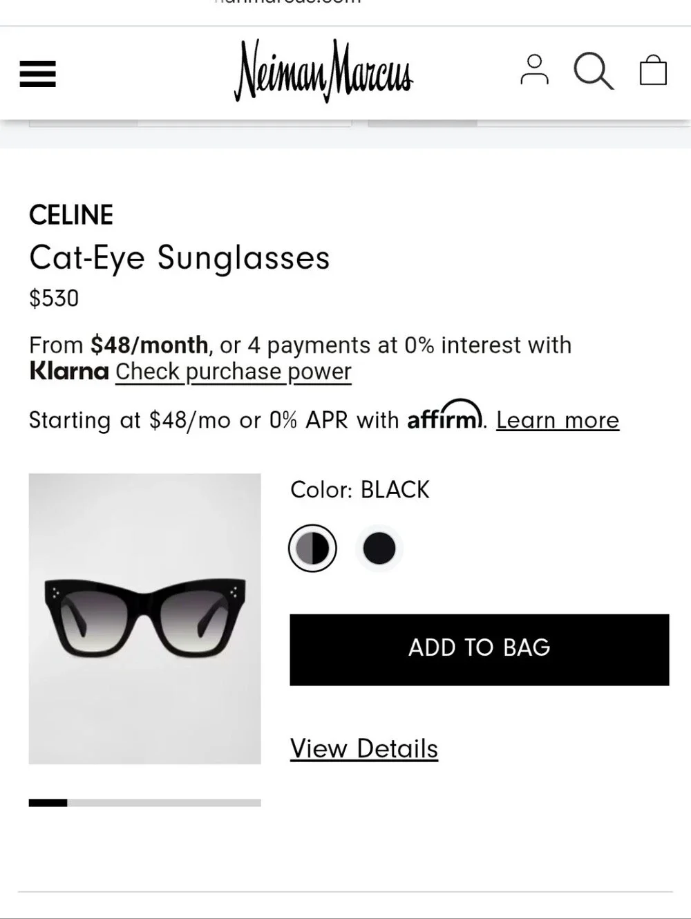 Celine Oversized Polarized cat-eye acetate sunglasses Black Cl4004IN